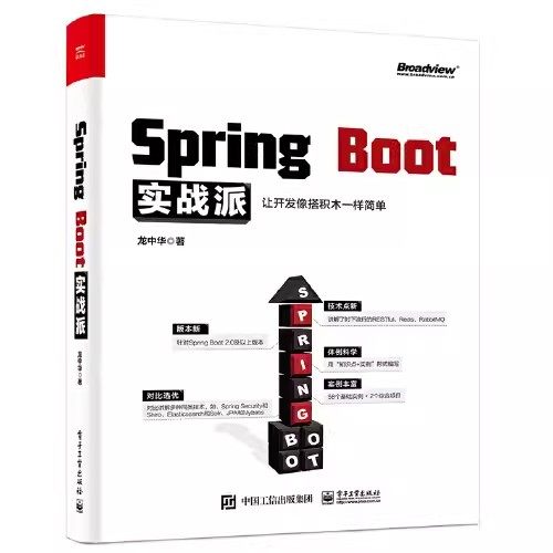 正版SpringBoot实战派 龙中华 电子工业出版社 认识Spring Boot 在IDEA中运行程序 教程教材书籍