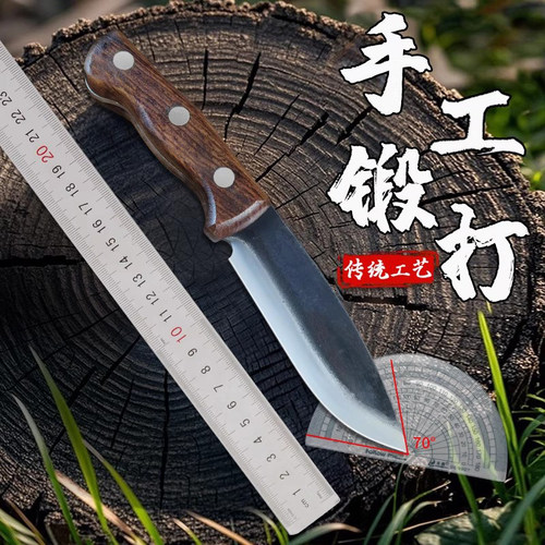 轴承钢一体锻打户外刀小直刀