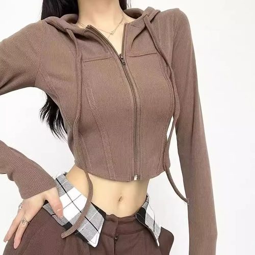 连帽外套女士修身显瘦瑜伽外套