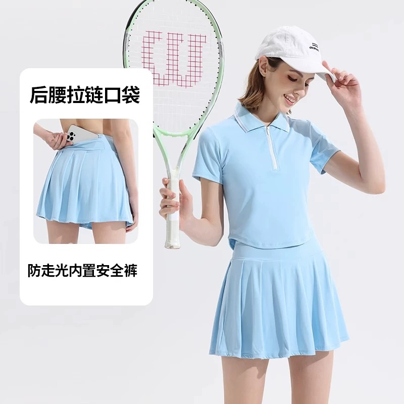 运动套装女夏季瑜伽短裙跑步T恤