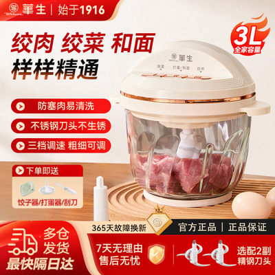 华生3升绞肉绞菜和面机6秒速绞