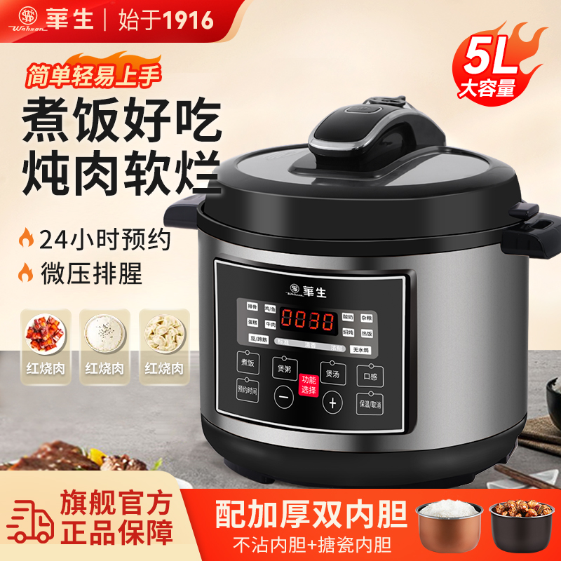 一鍋雙膽電壓力鍋華生5升/6升