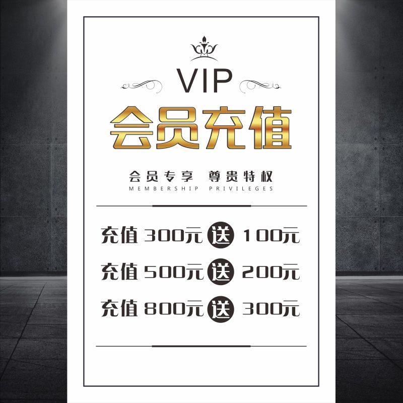 VIP会员充值美容理发新店开业周年庆活动海报宣传贴纸广告图2054
