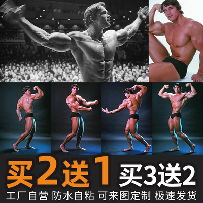阿诺德施瓦辛格海报健身房励志墙贴壁纸贴纸肌肉男装饰挂画3677