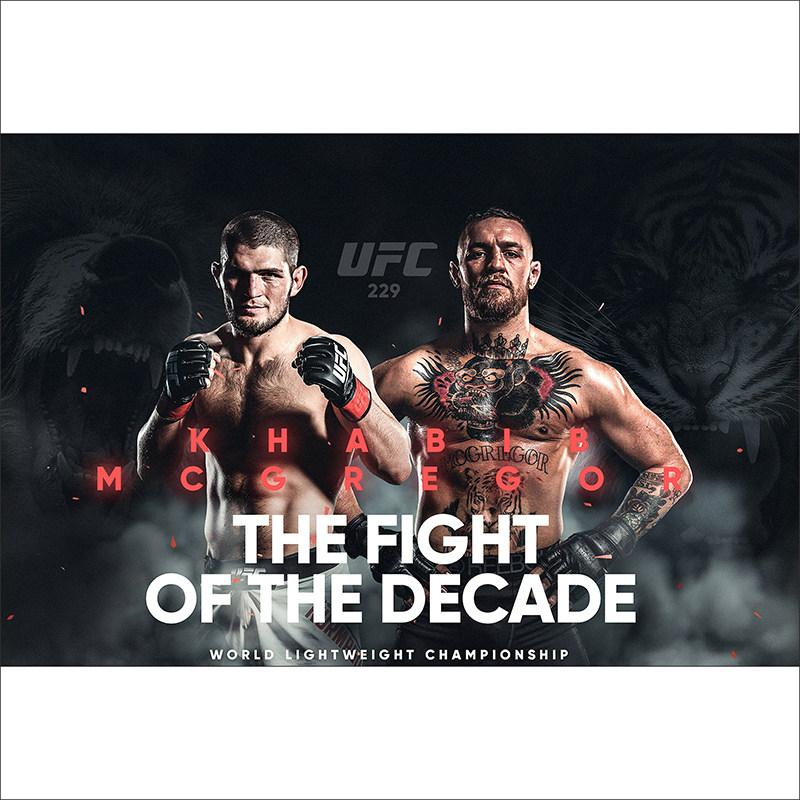 小鹰哈比布拳王装饰画健身散打搏击拳击馆海报壁画俱乐部挂画3260