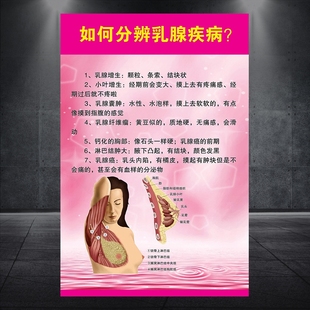 如何分辨乳腺疾宣传海报广告贴纸挂图237