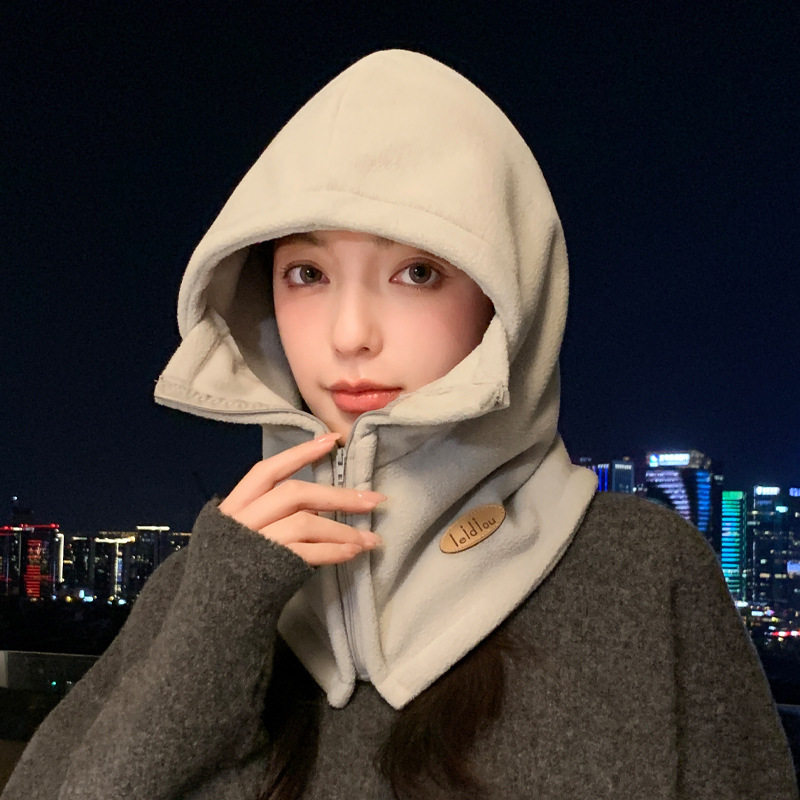冬天帽子女户外骑行防风雷锋帽围