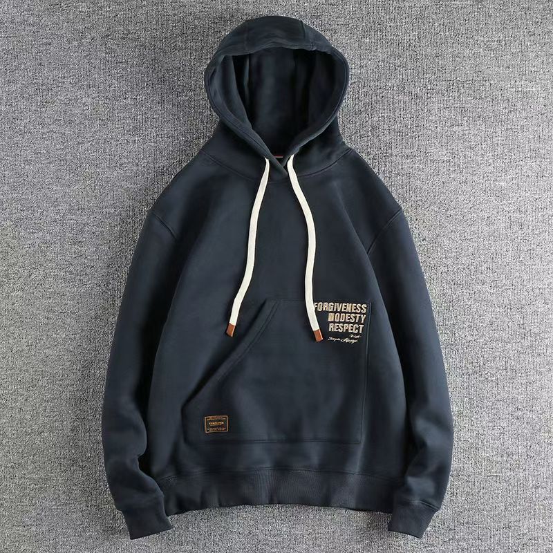 大码300斤刺绣字母连帽套头卫衣