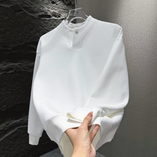 特大码300斤春秋薄款圆领卫衣男女高级感简约宽松百搭长袖打底衫