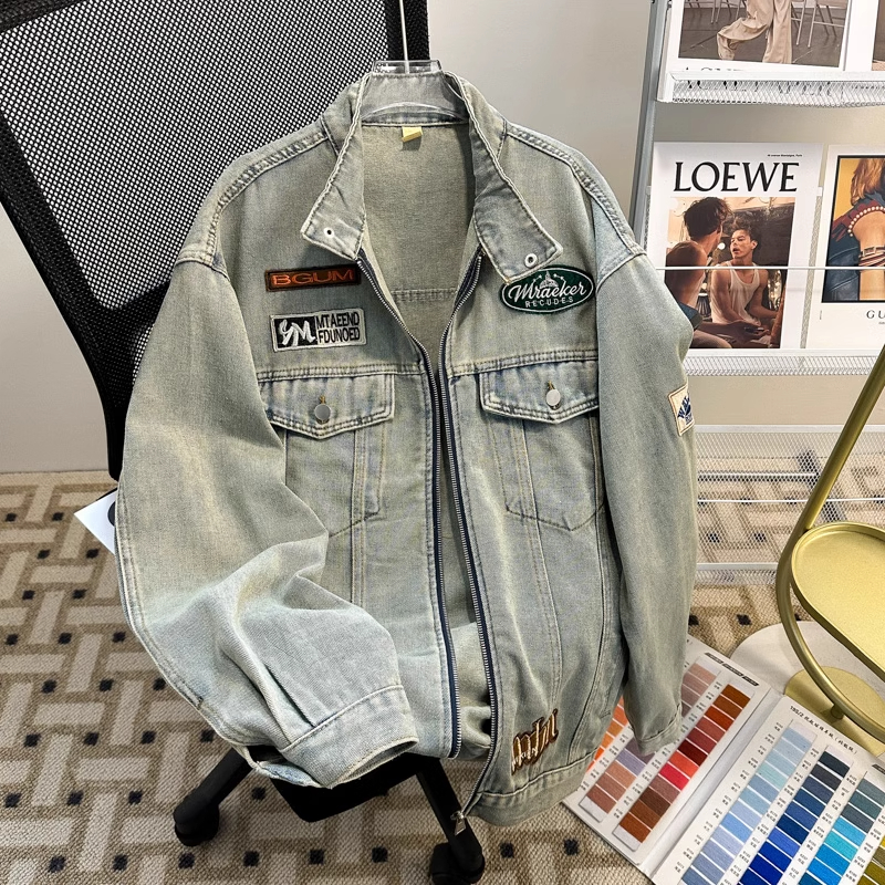 大码300斤水洗牛仔外套男春秋