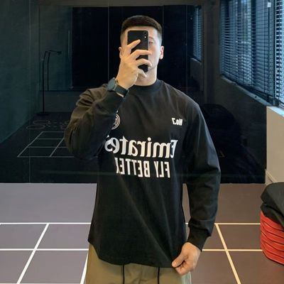 美式高级感球衣长袖运动t恤