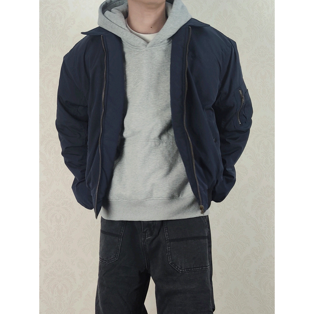 大码300斤藏青色美式飞行夹克男