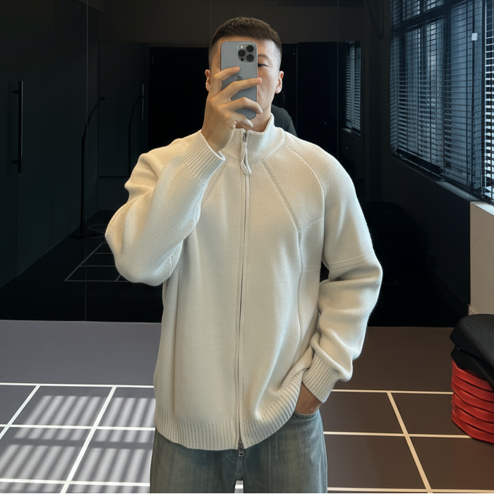 大码300斤解构加厚保暖拉链针织