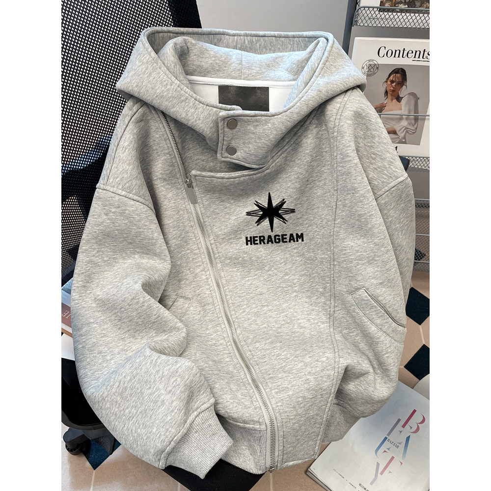 大码300斤美式高街连帽卫衣男女