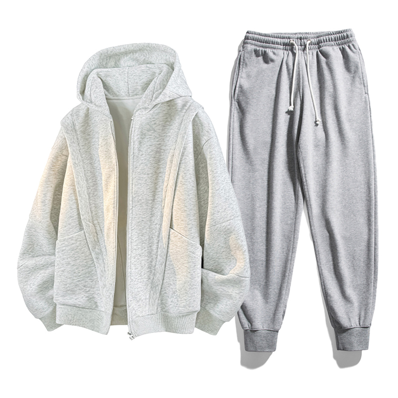 大码300斤美式设计感卫衣套装