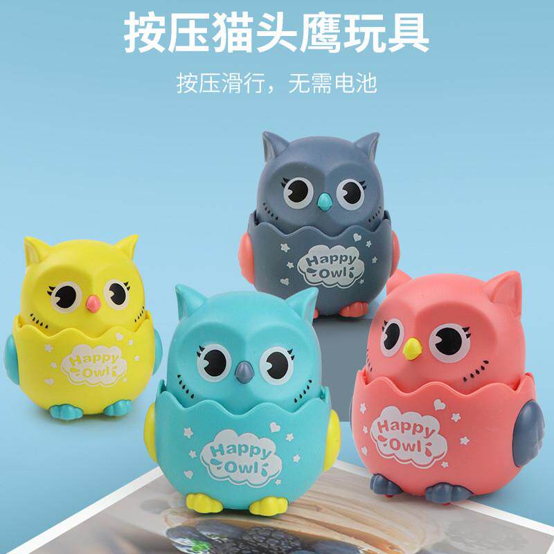 작은 장난감 가판대를 누르면 미끄러질 수 있는 인기 어린이 인터넷 연예인 장난감 부엉이 풀백 관성 자동차