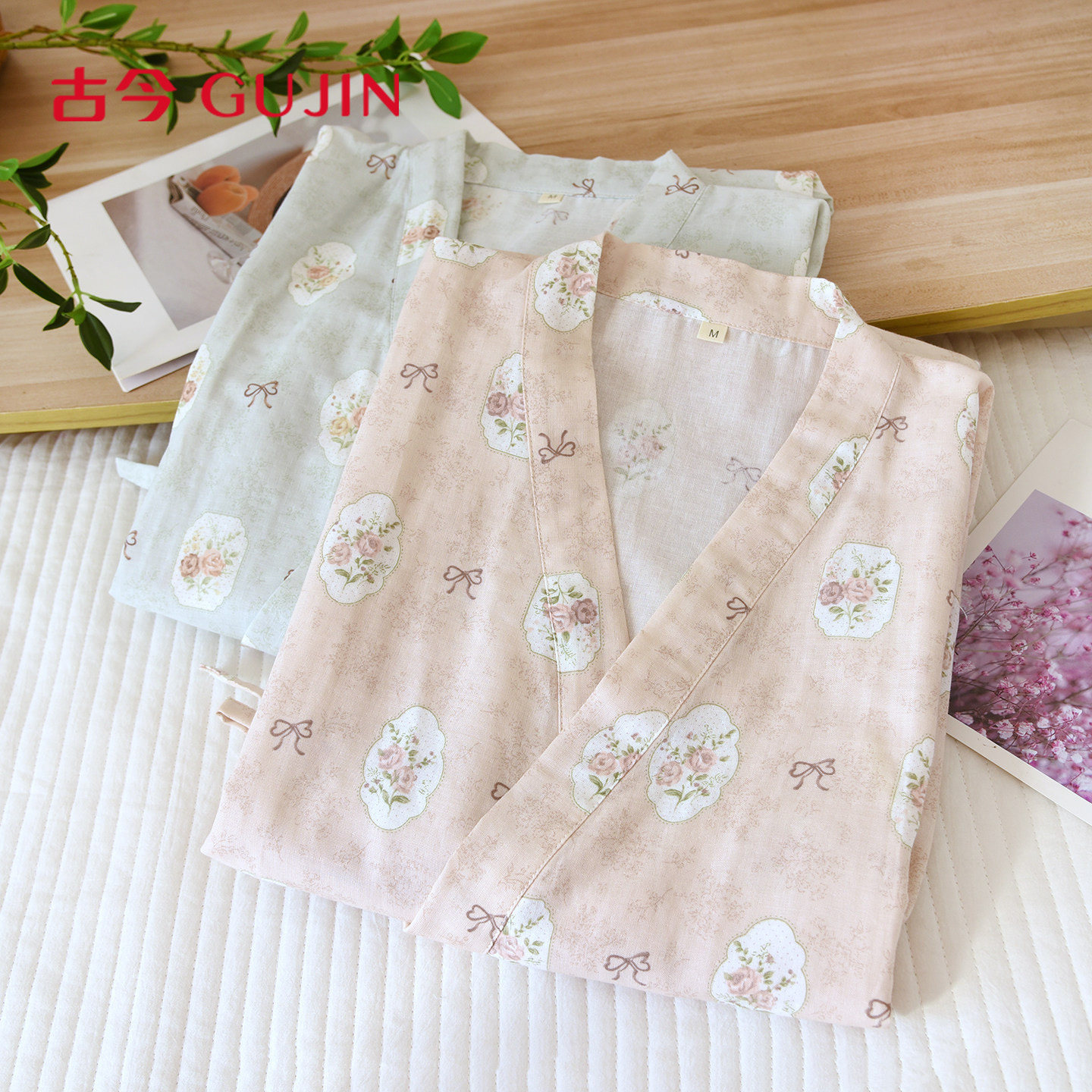 古今睡袍女睡衣纯棉棉纱和服浴衣图片