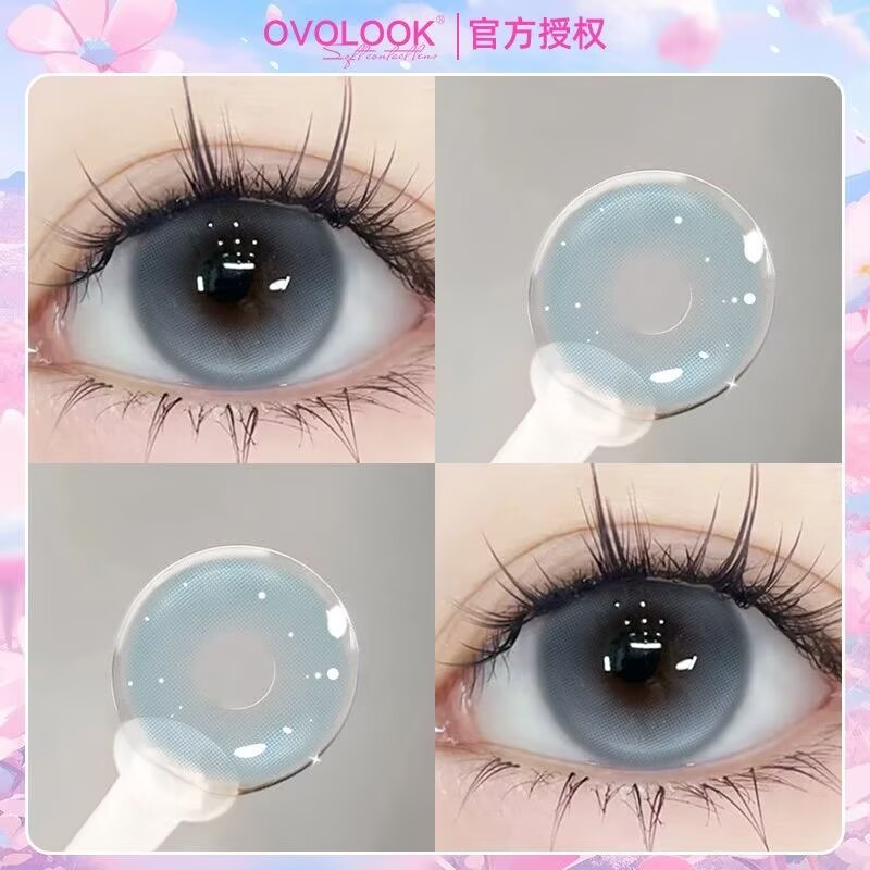 OVOLOOK蓝色美瞳日抛10片大直径轻混血日常款隐形眼镜官方旗舰店N