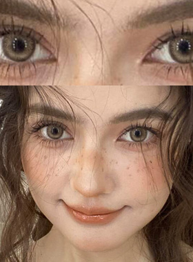 OVOLOOK美瞳半年抛正品三明治混血棕绿大直径旅行隐形眼镜旗舰店F