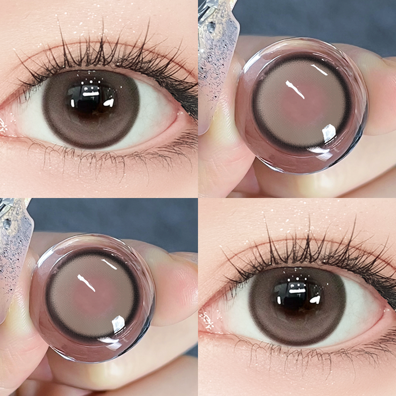 OVOLOOK蜜桃可可半年抛美瞳大小直径自然日常彩色隐形眼镜旗舰店N