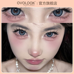 OVOLOOK蓝色美瞳日抛10片甜心蓝莓吐司隐形眼镜25新款 官方旗舰店Z