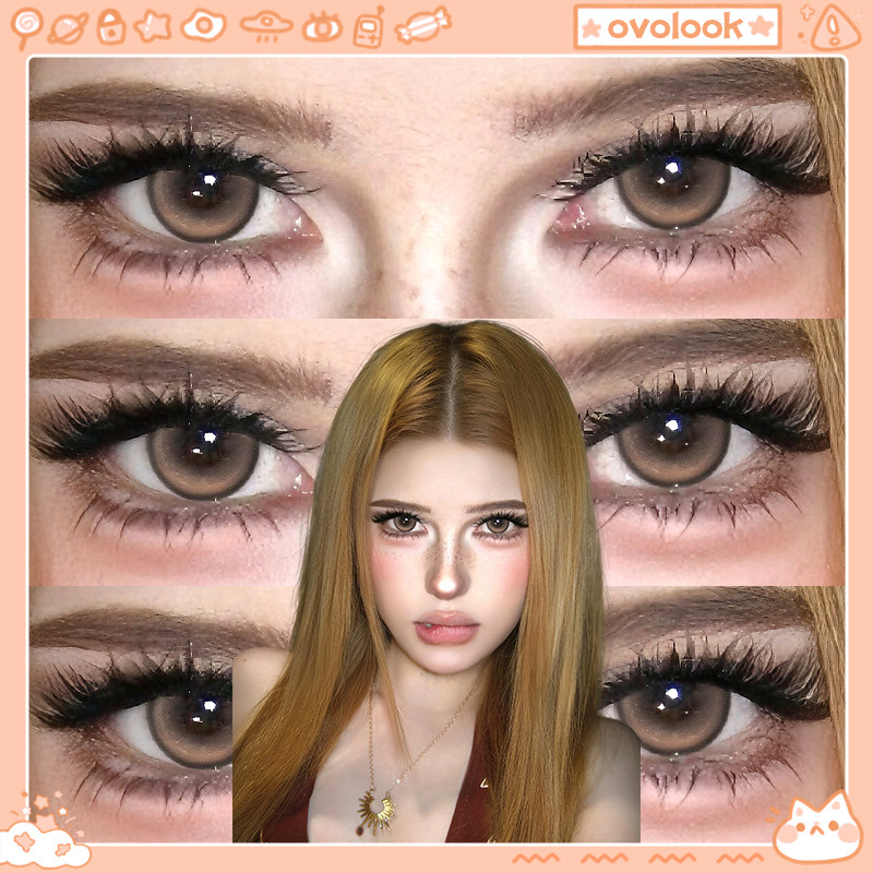 OVOLOOK亚裔混血可可星冰乐系列美瞳半年抛14.5直径2片隐形眼镜图片
