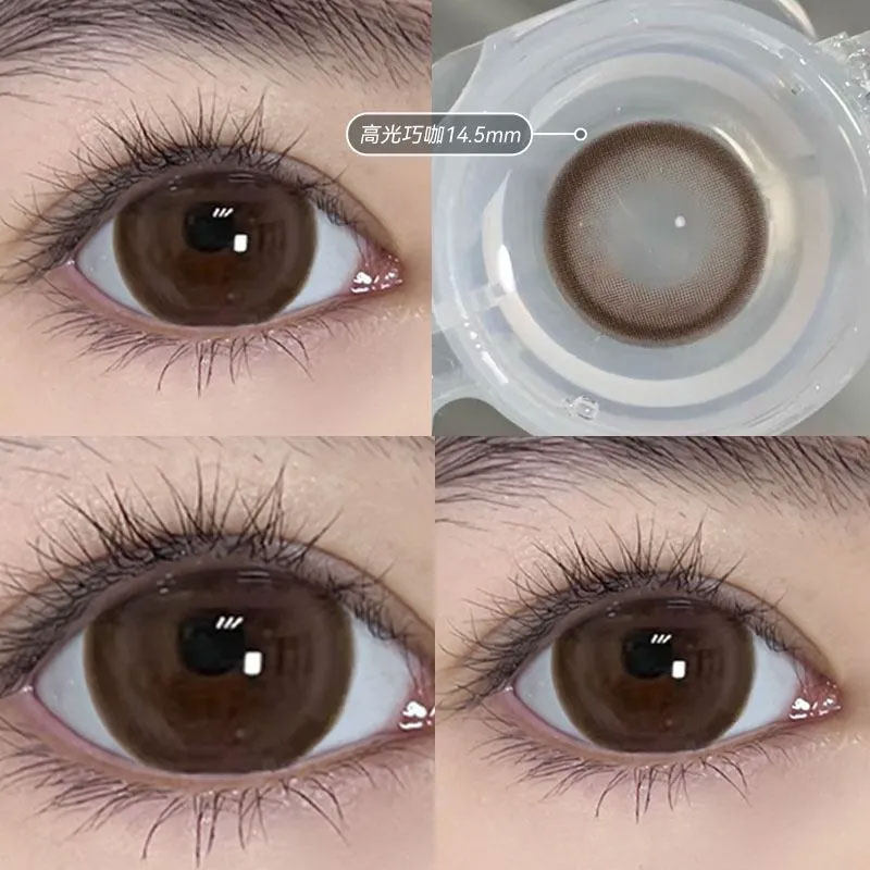 OVOLOOK棕色美瞳日抛10片大直径三明治彩色隐形眼镜官网旗舰店F图片