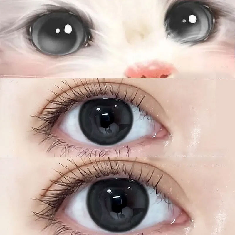 OVOLOOK美瞳半年抛黑色大小直径素颜自然隐形眼镜正品官方旗舰店F