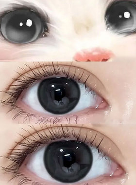 OVOLOOK美瞳半年抛黑色大小直径素颜自然隐形眼镜正品官方旗舰店F