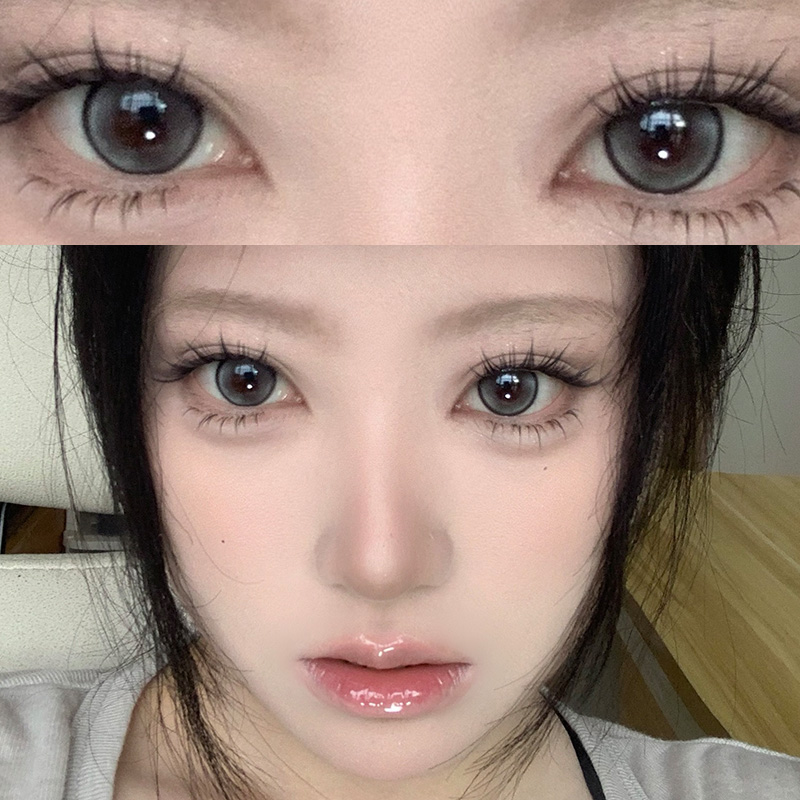 OVOLOOK半年抛美瞳珍珠团团大小直径彩色隐形眼镜正品官方旗舰店F