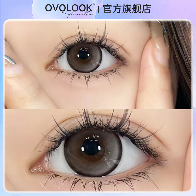OVOLOOK炼乳咖啡美瞳半年抛大直径棕色混血隐形眼镜正品官网旗舰A