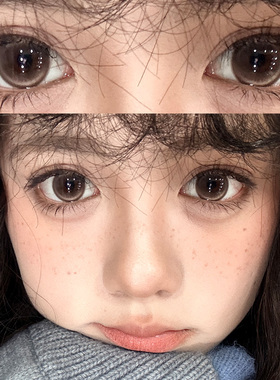 OVOLOOK半年抛美瞳三明治大小直径日常自然彩色隐形眼镜旗舰店F