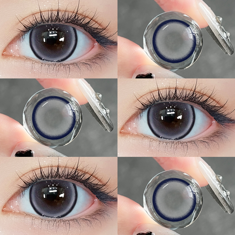 OVOLOOK珍宝珠蓝美瞳月抛大直径蓝色梦幻混血彩色隐形眼镜旗舰店N