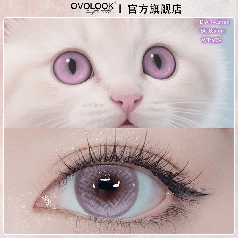OVOLOOK紫色日抛美瞳30片装25年新款大小直径自然隐形眼镜旗舰店Y