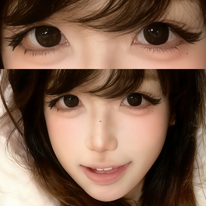 OVOLOOK半年抛美瞳黑色音符自然小直径隐形眼镜正品官方旗舰店女F