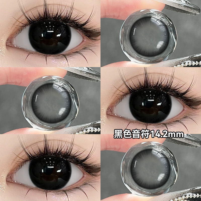 OVOLOOK美瞳半年抛黑色音符大小直径新款彩色隐形眼镜官方旗舰店F