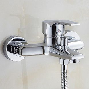 冷热水淋浴浴缸龙头三联淋浴龙头 家用简易混水阀全铜雅思三联明装
