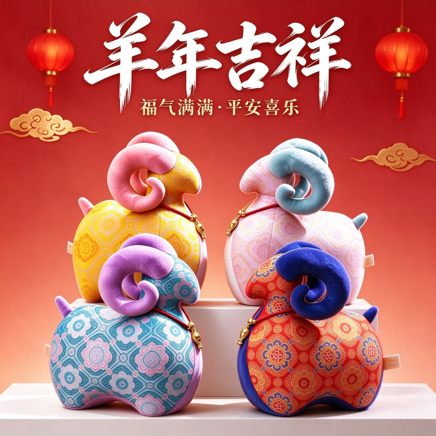 【小羊玩偶】羊年吉祥物