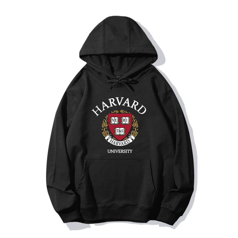 哈佛大学logo校徽纪念励志学校班服连帽卫衣潮流套头上衣外套帽衫