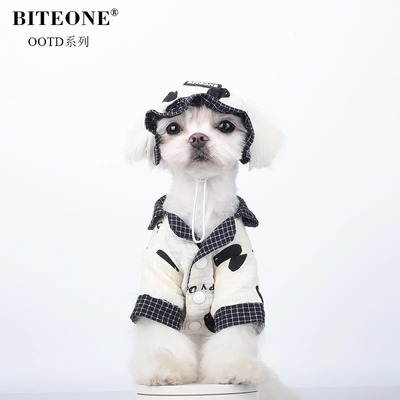 BITEONE【hapa】猫咪狗狗衣服秋冬新款居家睡衣服配饰帽子