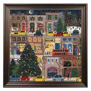 冬灯拼图手工diy圣诞之夜节日街道500片带相框节日生日礼物