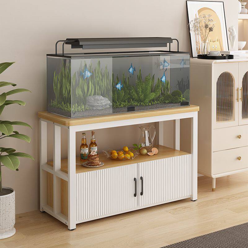 新疆包邮简约鱼缸架带底柜多层金属鱼缸柜储物柜水族箱专用架子承