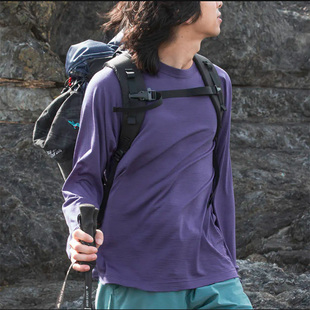 灰壳户外男款 美丽诺徒步打底t 180gsm美利奴羊毛透气保暖排汗长袖