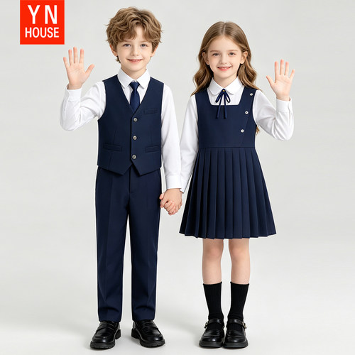 儿童校服英伦风幼儿园园服中小学生校班服主持人演出服表演服礼服