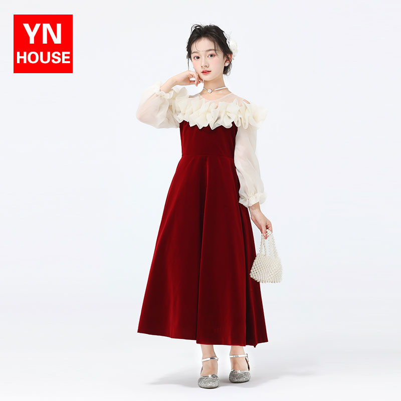 女童主持人礼服钢琴演出服