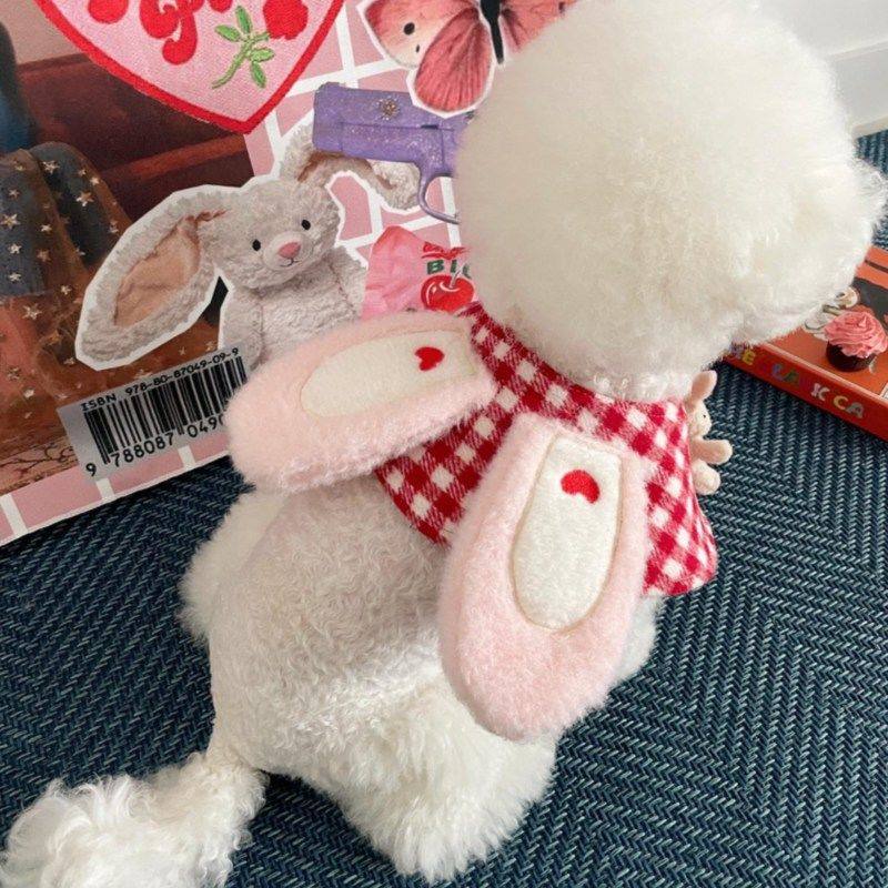 韩国ins新款可爱格纹兔子斗篷披风pet猫狗宠物围脖口水巾装饰外贸,宠物/宠物食品及用品,狗宠物服装/雨衣,淘宝优惠券,粉丝福利购,淘宝优惠卷