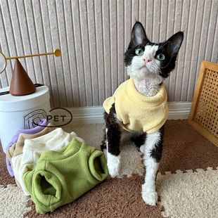 双面绒加厚背心德文衣服弹力柔软无毛猫衣服保暖舒适冬