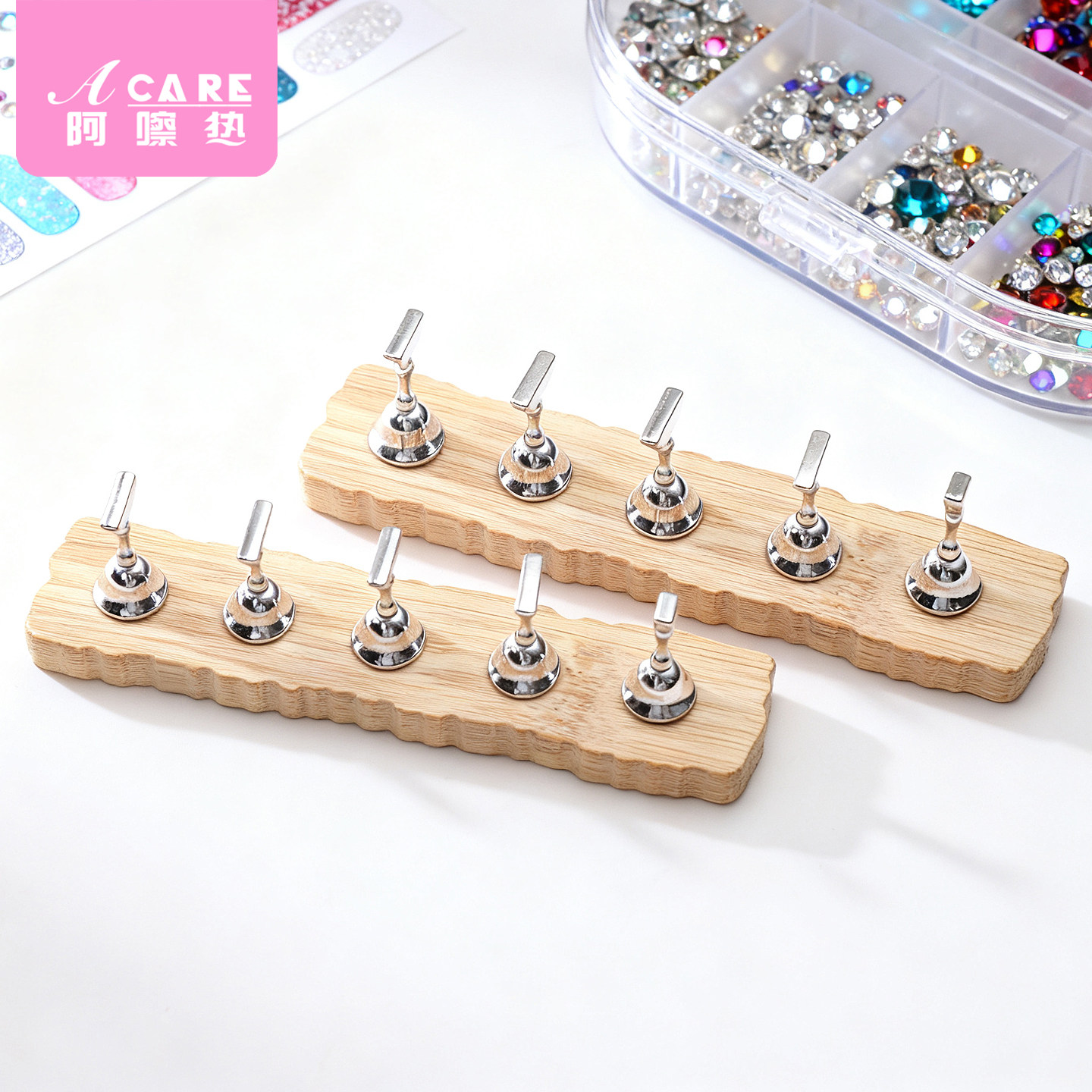 美甲练习底座A1pq808-穿戴甲练习甲片托刷色卡打板甲托美甲工具