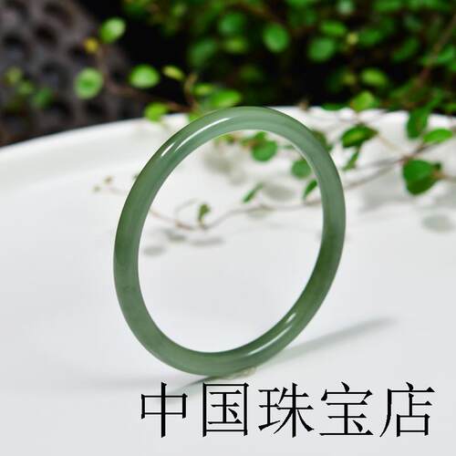 和田玉冰种晴水手镯青玉粉青湖水绿细圆条玉镯子高端少女感美人镯