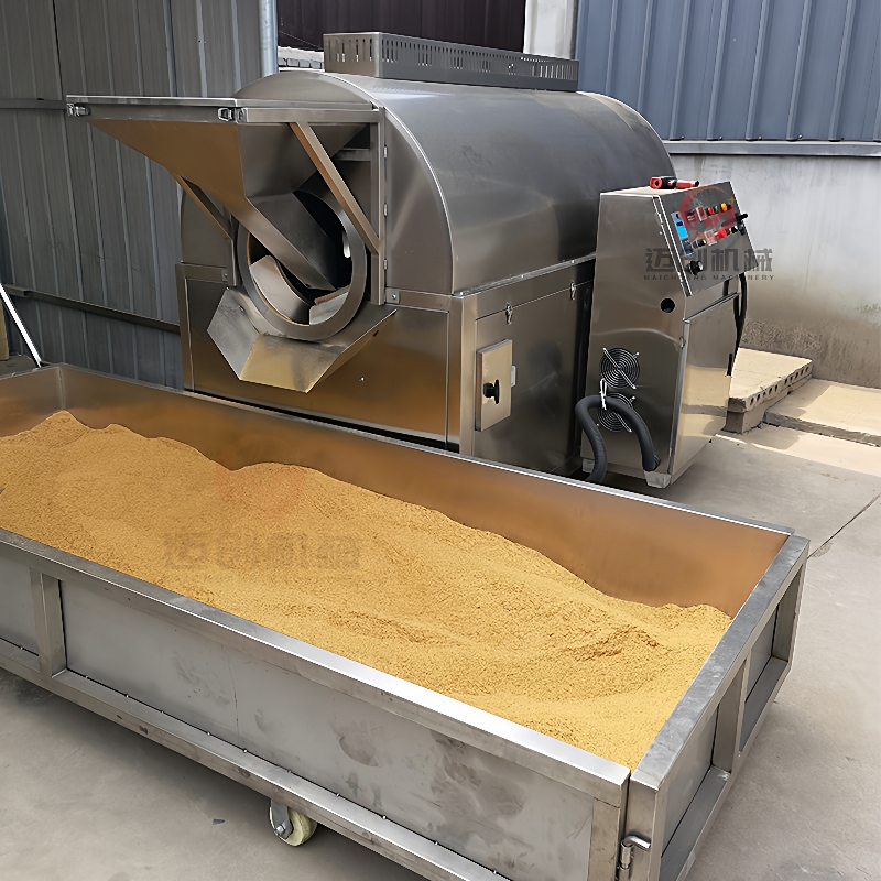 厂家供应干货调味品炒料机小麦胚芽滚筒炒锅